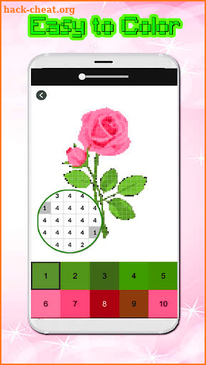 Rose Pink Flowers Color By Number: PixelArt screenshot