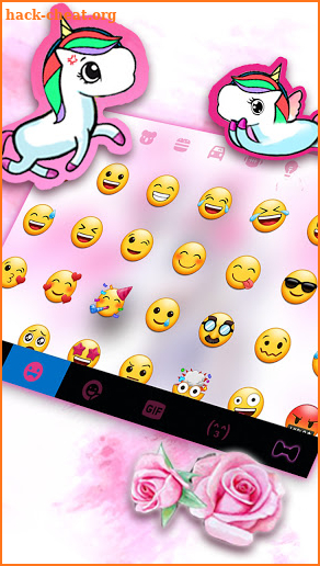 Rose Pink Unicorn Keyboard Background screenshot