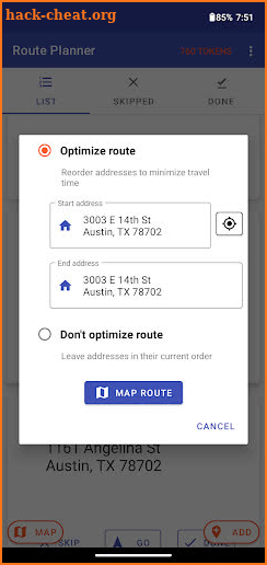 Route Planner screenshot