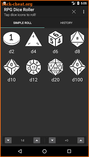 RPG Dice Roller screenshot