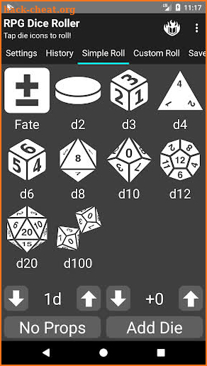 RPG Dice Roller screenshot