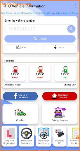 RTO Vehicle Car Owner details screenshot