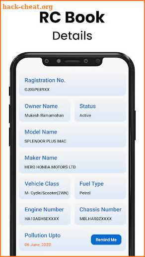 RTO Vehicle Information screenshot