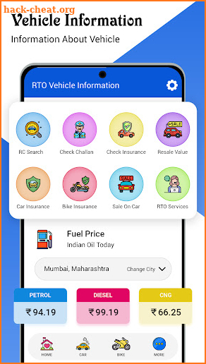 RTO Vehicle Information App screenshot