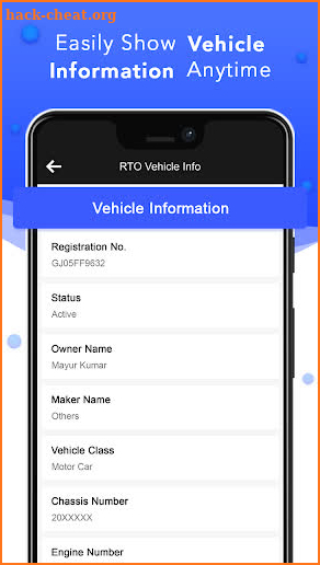 RTO Vehicle Information App screenshot