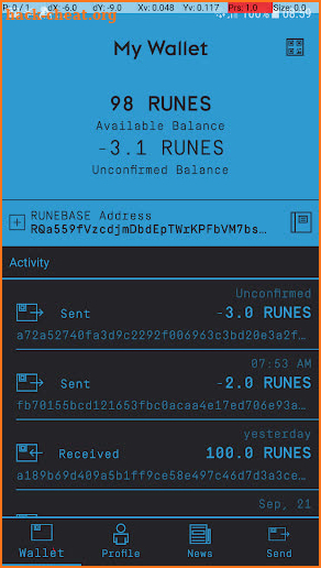 Runebase Wallet screenshot