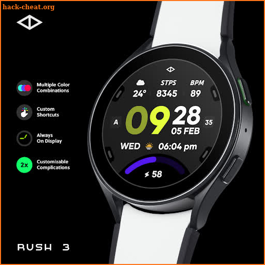 Rush 3: Digital Watch Face screenshot