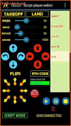 Ryze/ Dji Tello Scripts manager screenshot