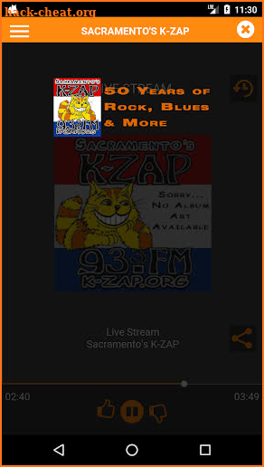 Sacramento's K-ZAP screenshot