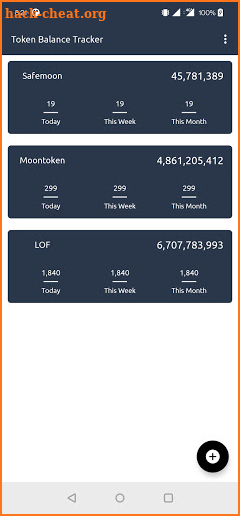 SafeMoon, BSC Token balance Tracker screenshot