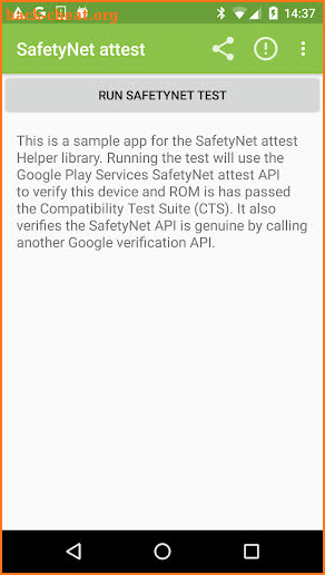 SafetyNet Helper Sample screenshot