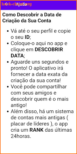 Saiba a Data de Criação da Conta via ID - FRIFAS screenshot