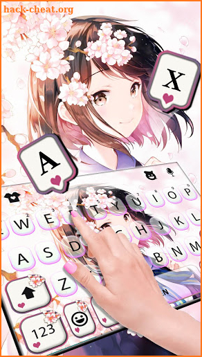 Sakura Breeze Girl Keyboard Background screenshot