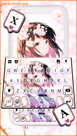 Sakura Breeze Girl Keyboard Background screenshot