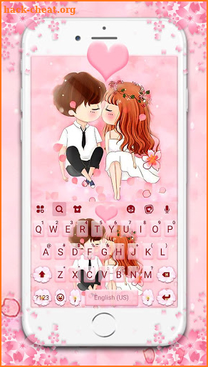 Sakura Romantic Lover Keyboard Theme screenshot