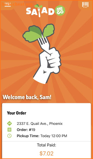 Salad and Go Ordering App screenshot