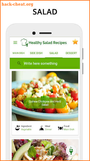 Salad Recipes - Green vegetable salad recipes screenshot