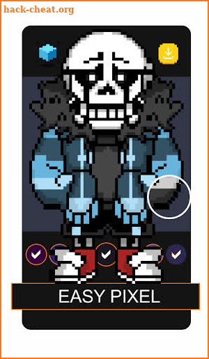 Sans Undertale Pixel Art Color By Number screenshot