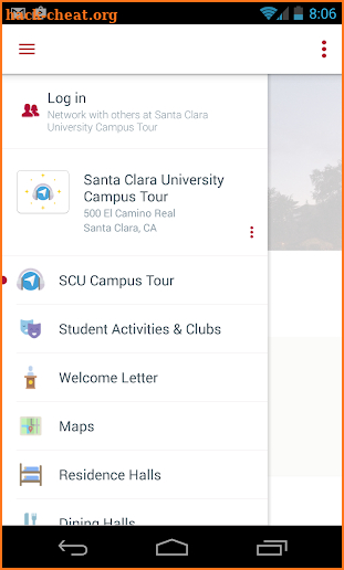 Santa Clara University screenshot