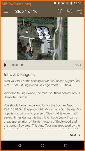 Sarasota County Auto Tours screenshot