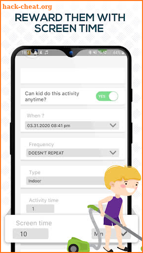 Saturday Morning: Screen time parental control app screenshot