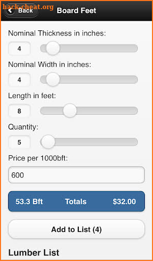 Sawmill Calculator Pro screenshot