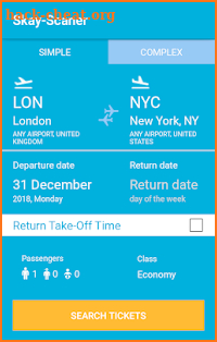 Scanner cheap flights to all airlines screenshot
