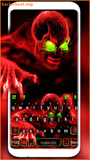 Scary Zombie Skull Keyboard Background screenshot