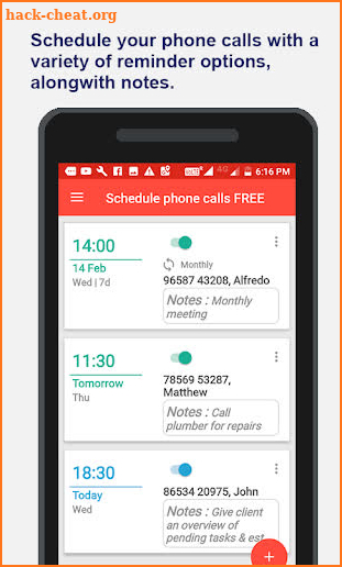 Schedule phone calls : Call Reminder + Notes [PRO] screenshot