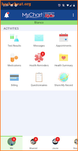 SCL Health MyChart screenshot