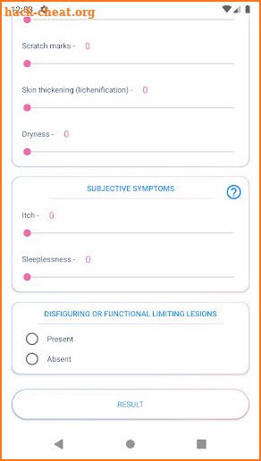 SCORAD - SCORing Atopic Dermatitis Calculator screenshot