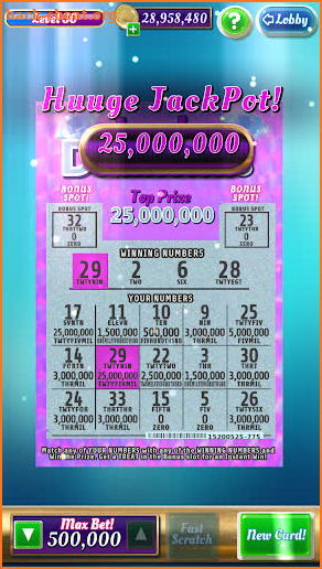 Scratchers Mega Lottery Casino screenshot