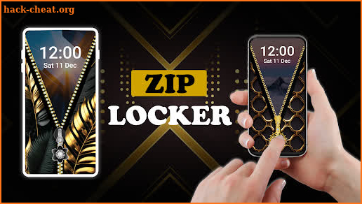 Screen Lock – Gold Zip Locker screenshot