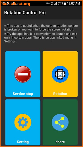 Screen rotation control pro screenshot