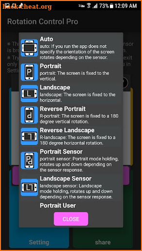 Screen rotation control pro screenshot