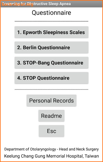 Screening of Obstructive Sleep Apnea screenshot