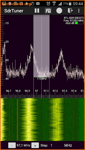 SdrTuner HackRF Rtl Sdr RF Spectrum screenshot