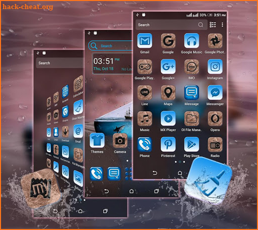 Sea Bottle Launcher Theme screenshot