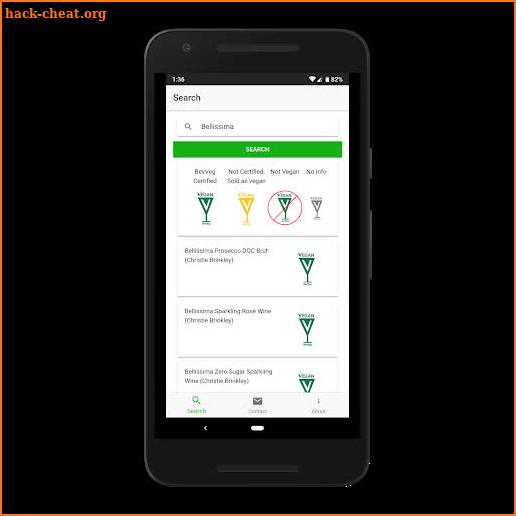 Search Vegan Wine/Beer - BevVeg screenshot