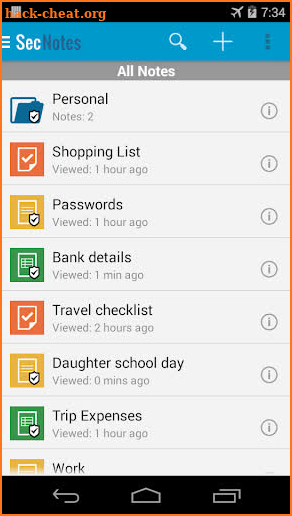 Sec Notes- Free Secure Notepad screenshot