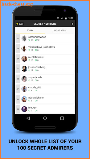 Secret Admires for instagram screenshot