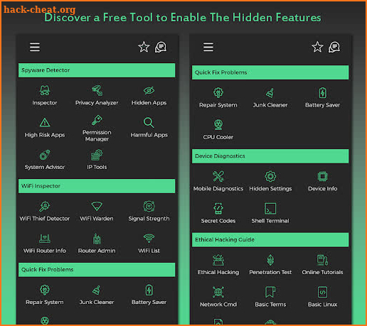 Secret Codes and Hacks : Network Tools (Anti Spy) screenshot