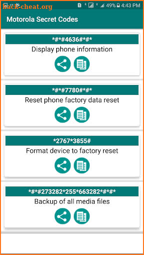 Secret Codes of Motorola 2019: screenshot