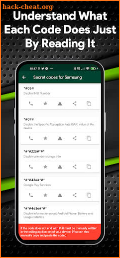 Secret Mobile Codes and Tricks screenshot