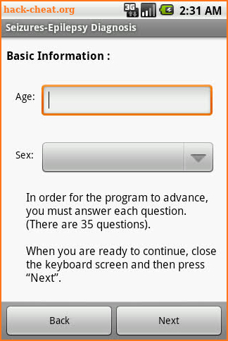 Seizures & Epilepsy Diagnosis screenshot