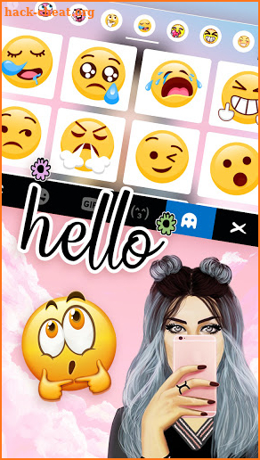 Selfie Phone Girl Keyboard Background screenshot