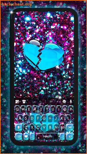 Sequin Broken Heart Keyboard Background screenshot