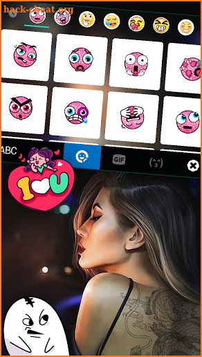 Sexy Tattoo Girl Keyboard Background screenshot