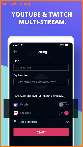 SGETHER Studio - Live Stream for YouTube, Twitch screenshot