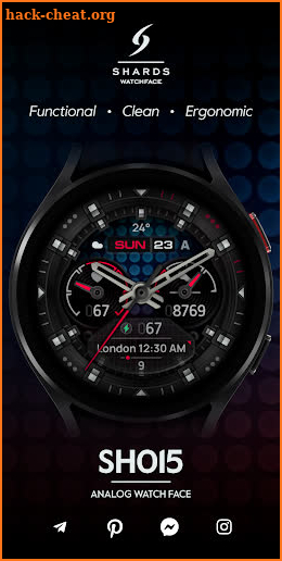 SH015 Watch Face, WearOS watch screenshot